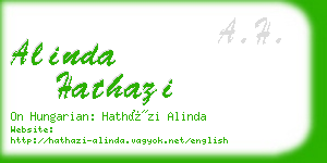 alinda hathazi business card